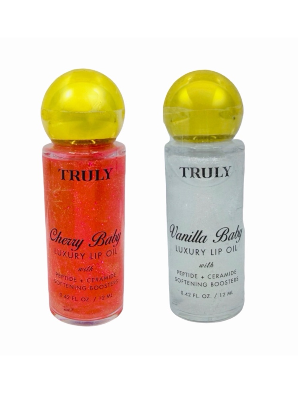 TRULY Luxury Lip Oil Duo - Cherry Baby & Vanilla Baby - 0.42 oz x 2